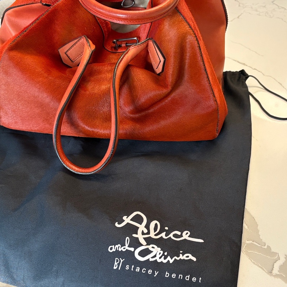 Alice + Olivia Fiery Orange Shoulder Bag